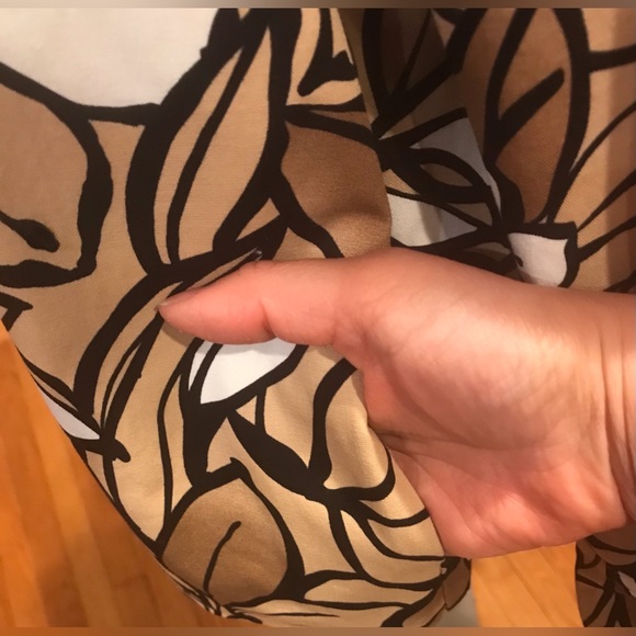 Alfred Dunner brown white black collared button-down jacket floral design SZ.16w - Picture 7 of 12